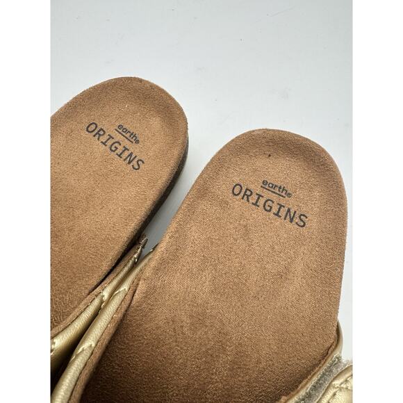 NWB Earth Origins Oceana Gold Quilted Slip On Strappy Sandals Women’s Size 6 - Picture 7 of 9